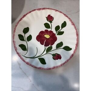 Blue Ridge Southern Potteries Made In USA Rock Rose 9 In Plate Hand Painted